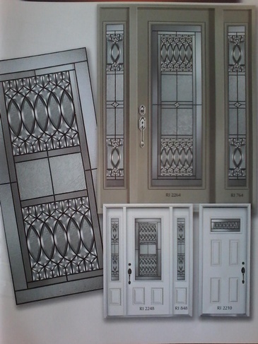 Miller Stained Glass Door Inserts with Wooden Frame in Ontario, Canada by Modern Window Fashion