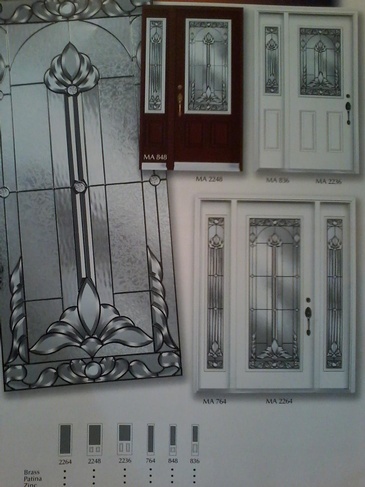 Acid Bevel Stained Glass Door Inserts with Wooden Frame in Ontario, Canada by Modern Window Fashion