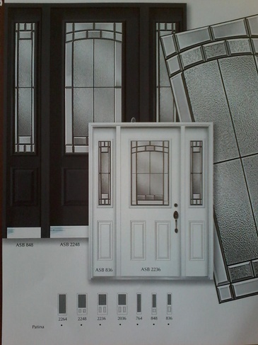 Panatella Stained Glass Door Inserts with Wooden Frame in Ontario, Canada by Modern Window Fashion
