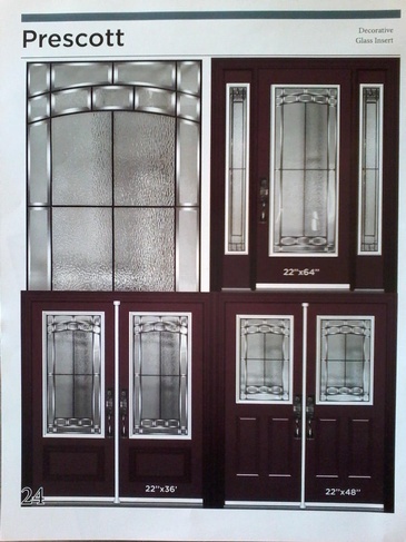 Prescott Stained Glass Door Inserts in Ontario, Canada by Modern Window Fashion