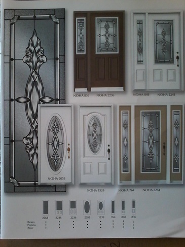 Prescott Stained Glass Door Inserts with Wooden Frame in Ontario, Canada by Modern Window Fashion