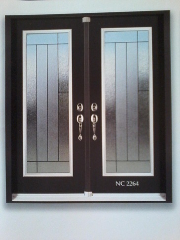 Ashbury Stained Glass Door Inserts with Wooden Frame in Ontario, Canada by Modern Window Fashion