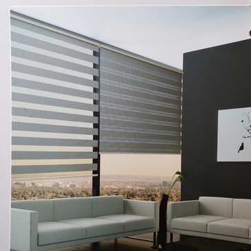Motorized Zebra Dual Shades, Vision, Blackout Zebra Blinds in Ontario, Canada by Modern Window Fashion