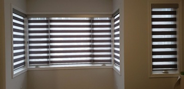 Motorized Blackout Zebra Blinds in Ontario, Canada by Modern Window Fashion