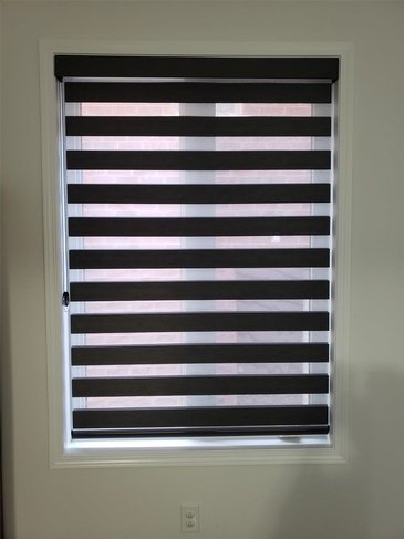 Blackout Zebra Shades by Modern Window Fashion - Window Treatments in Ontario, Canada